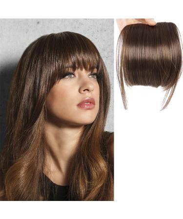 Bangs Hair Clip Clip in Bangs Synthetic Fake Blunt Hair Bangs Hair Extension Neat Front Fake Fringe Natural False Hairpiece for Women Bangs Clip in Hair (Color : 2-30 Size : 6inches) 6inches 2-30