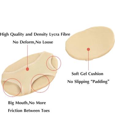Metatarsal Pads Ball of Foot Cushion Socks (2 Pairs) | Pain Relief & Comfort for Women and Men | Invisible Forefoot Sleeve | Blister Prevention | Non-Slip Ball of Foot Covers | Medium Beige - Buy Online on GoSupps.com