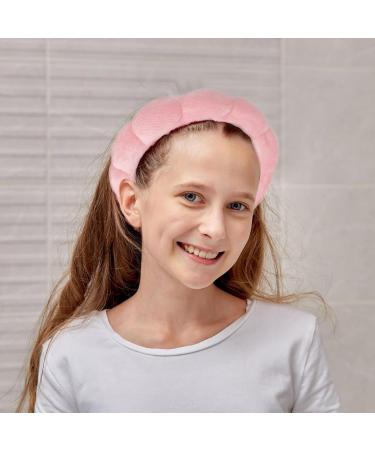 Uezeth Spa Headband Women Spa Headband Sponge & Terry Towel Cloth Fabric Hair Band for Face Washing Puffy Spa Headband Terry Towel Cloth Fabric Head Band for Skincare Makeup Removal Pink - Buy Online on GoSupps.com