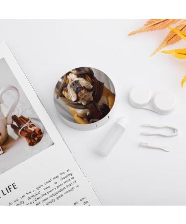 French Bulldog Contact Lens Travel Kit - Portable & Cute Contact Lens Box with Mirror for Outdoor Use - Buy Online on GoSupps.com