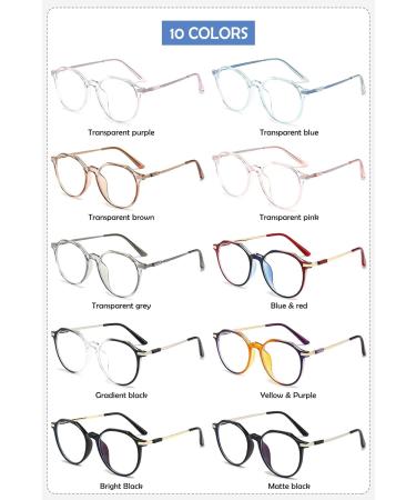 Koosufa Round Reading Glasses | Blue Light Filter for Men & Women | Ultra Light Anti-Fatigue Aid | Strengths 0.0 to 4.0 | Fashionable Computer Frames - Buy Online on GoSupps.com