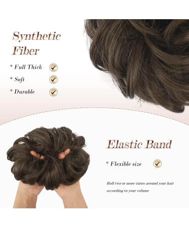 FESHFEN Messy Bun Scrunchie Synthetic Hair Extensions - Medium Ash Brown - Buy Online on GoSupps.com