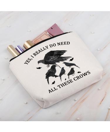 BDPWSS Crow Themed Gifts Funny Crow Bird Lovers Gift Raven Gift Yes I Really Do Need All These Crows Makeup Bag For Friend Need these crows bag Fashion - Buy Online on GoSupps.com