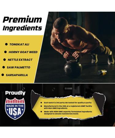 Testosterone Booster for Men | Enhance Muscle Growth Libido & Stamina | Tongkat Ali Workout Supplement - Total T Test Boost (2 Pack - Buy Online on GoSupps.com