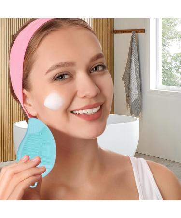 Facial Scrubber - Double Side Soft Silicone Facial Cleansing Brush - Manual Face Wash Brush for Deep Cleaning Scalp Brush for Women and Men Lake Blue - Buy Online on GoSupps.com