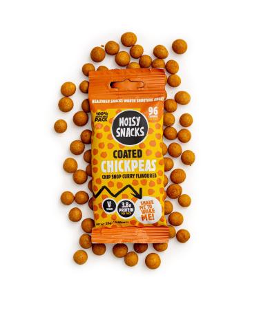 Healthy Snacks - Chip Shop Curry Chickpeas by Noisy Snacks - Vegan Snacks - Low Calorie High Protein Full of Fibre - Flavoured Chickpea Snacks (25g x 10) Chip Shop Curry Chickpeas 25g x 10