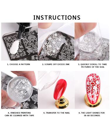 3-Piece Nail Design Stamping Plate Set | Silicone Stamp & Scraper | Stainless Steel Nail Art Image Templates J15 - International Shipping Available - Buy Online on GoSupps.com