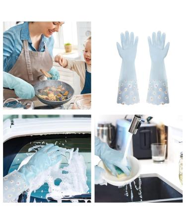 2 Pairs Medium Rubber Washing Up Gloves with Long Cuff for Household Cleaning - Dishwashing and Kitchen Gloves - Buy Online on GoSupps.com