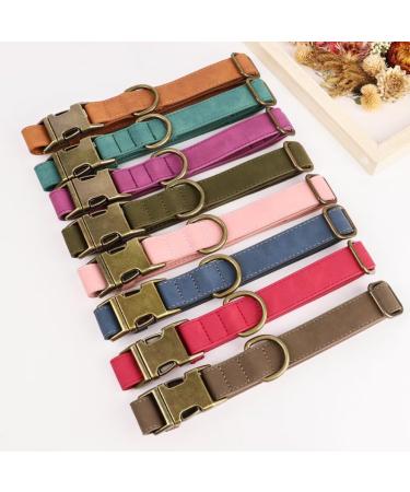 Didog Soft Leather Dog Collar - Durable Adjustable Blue Collar with Quick Lock Metal Buckle for Large & Medium Dogs | Fits 15-23 - Buy Online on GoSupps.com