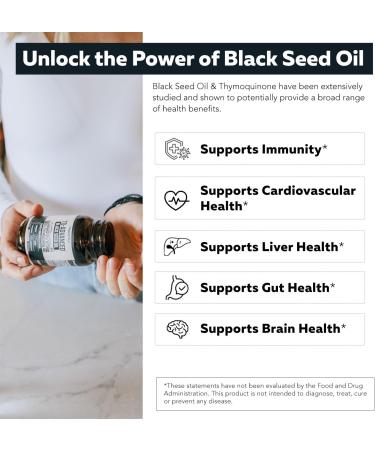 Black Seed Oil Capsules - 5% Thymoquinone - 500mg per Capsule - Raw Form Vegan - 60 Capsules - Buy Online on GoSupps.com