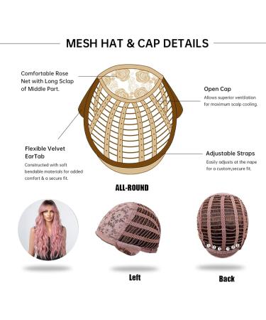 HAIRCUBE Long Pink Wig for Women - Dark Rooted Synthetic Hair with Fringe - Buy Online on GoSupps.com