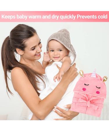 Wytbaby Soft Flannel Bathrobe for Baby Girls & Boys | Quick Dry Hooded Robe | 3-12 Months Pink Pony - Buy Online on GoSupps.com