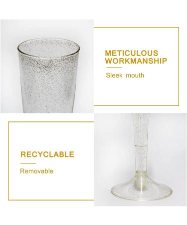 MR.FOAM Disposable Champagne Flutes - 6PC Gold Glitter Plastic glasses for Parties - 6.5 OZ - Buy Online on GoSupps.com