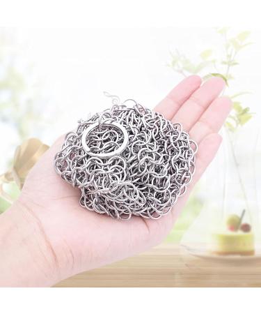 Premium 316L Stainless Steel Chainmail Scrubber for Cast Iron Pans - 4x4 inch - Ideal for Skillets, Woks, Pots, Pans, and Glassware - Buy Online on GoSupps.com