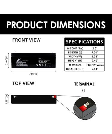 12V 2.3Ah Sealed Lead Acid Battery - ECI Power | Fast International Shipping - Buy Online on GoSupps.com