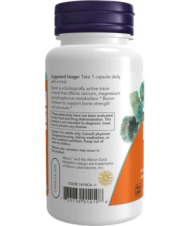 Now Foods Boron 3mg 100 Capsules - Bone Health Support - Buy Online on GoSupps.com