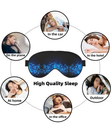 Blue Musical Notes Print Soft Eye Mask - Sleep Mask for Men & Women | Travel Comfort & Relaxation - Buy Online on GoSupps.com