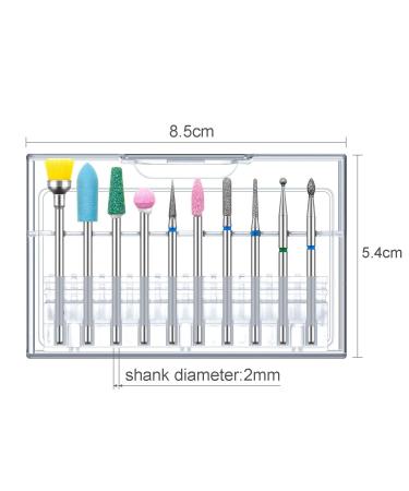 Professional Diamond Nail Bits Set - 10 Pieces Tungsten Steel for Manicure & Nail Care | International Shipping Available - Buy Online on GoSupps.com