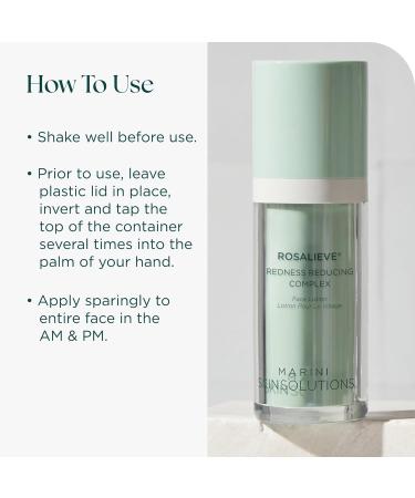 Marini SkinSolutions RosaLieve - Redness Reducing Face Lotion with Azelaic Acid & Tetrapeptide-14 - Cruelty Free - Made in the USA - 1 fl oz - Buy Online on GoSupps.com