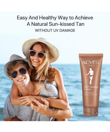 IDUCEN Self-Tanning Lotion - Organic & Natural Ingredients for Darker Bronzed Glow (125ML) - Buy Online on GoSupps.com
