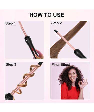 Professional 1/2 Inch Curling Iron - Tiny Curling Wand for Short & Long Hair | Small Ceramic Barrel 2 Temp Settings Includes Heat Protective Glove & Clips - Buy Online on GoSupps.com