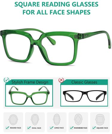 Eyekepper 5 Pack Square Reading Glasses for Women - Large Frame Readers - 2 Pairs Yellow +1.50 Diopters - Stylish & Comfortable Optical Solution - Buy Online on GoSupps.com