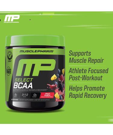 MusclePharm Essentials BCAA Powder, Pre & Post Workout Recovery Drink, Supports Muscle Recovery & Energy, Essential Amino Acids, 30 Serv, Fruit Punch - Buy Online on GoSupps.com
