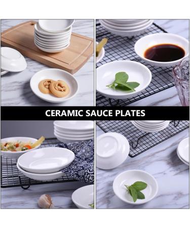 Zerodeko 6pcs Ceramic Saucer Sauce Storage Container Snack Bowl Japanese Soy Sauce 5inch Round Plate Pinch Prep Bowls Ketchup Seasoning Small Dipping Snack Plate Ceramics White re-usable - Buy Online on GoSupps.com