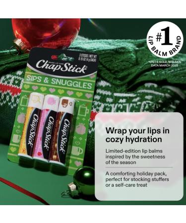 ChapStick Sips & Snuggles Lip Balm Holiday Gift Set 3 Pack Variety - Buy Online on GoSupps.com