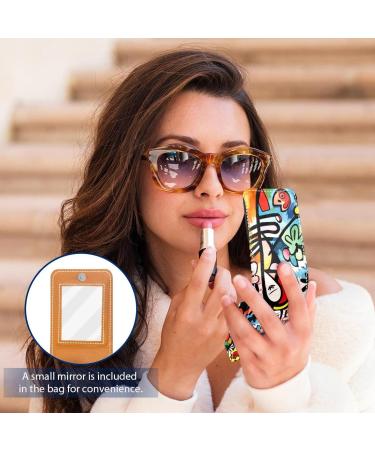 Travel Lipstick Organizer Case | Portable Makeup Bag with Mirror | Abstract Colorful Floral Pattern E565p5amzg - Ideal for International Shipping - Buy Online on GoSupps.com
