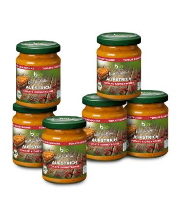 Biozentral Brot spread Tomate Kidney Bean |6 x 125 g |Vegan gluten -free & lactose -free |With 28% kidney beans |Creamy aromatic |Delicious on bread or to refine dishes