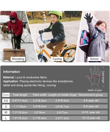 Buy Oopor Kids Winter Gloves - Warm Thermo Fleece Cycling & Running Gloves for Girls (Ages 4-12) - Anti-Slip Windproof Touch Screen - Black - Buy Online on GoSupps.com