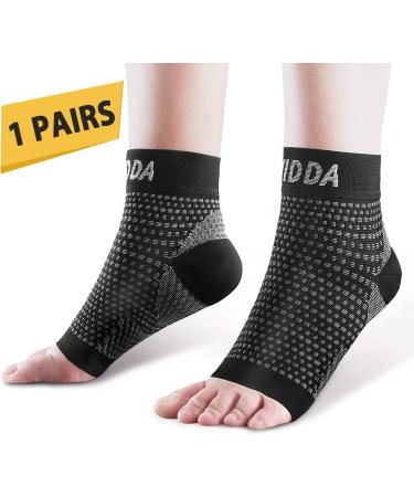 AVIDDA Plantar Fasciitis Socks 2 Pairs - Compression Foot Sleeves for Pain Relief - Ankle Support Brace for Men and Women - Black, Size L - Buy Online on GoSupps.com
