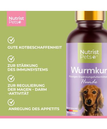 Nutrist NEW: Vegan Natural Worm Treatment for Dogs - Herbal Liquid for Stomach & Intestine Infestation - 50ml Deworming Solution - Buy Online on GoSupps.com
