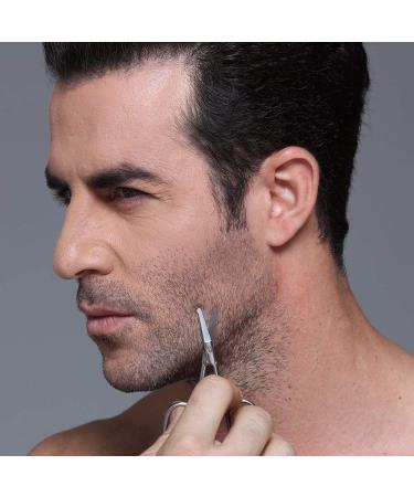 Mabox Nose and Eyebrow Hair Scissors - Professional Stainless Steel Trimmer for Facial Hair, Beard, Eyelashes, and Mustache - 2 PCS, Silver - Buy Online on GoSupps.com