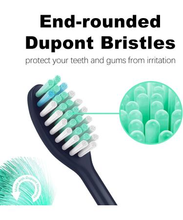 USHON Toothbrush Replacement Brush Heads for HY1100 & HY1200 - 4 Pack (Midnight Navy Blue) | Philips One Electric Toothbrush Compatible - Buy Online on GoSupps.com