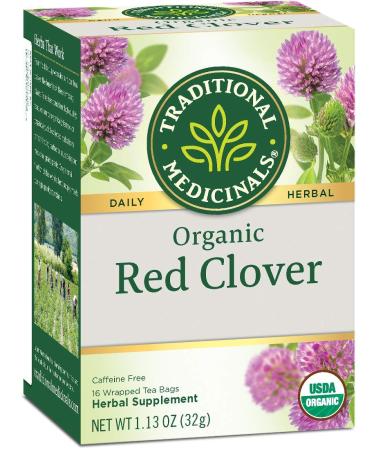 Traditional Medicinals Organic Red Clover Herbal Tea, 16 Tea Bags (Pack of 6)