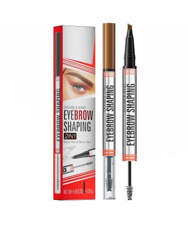 Netinpeater Microblading Waterproof Eyebrow Pencil 24 Hour Eyebrow Pen Brow Gel Included Hair Effect Eyebrow Pen Dark Brown
