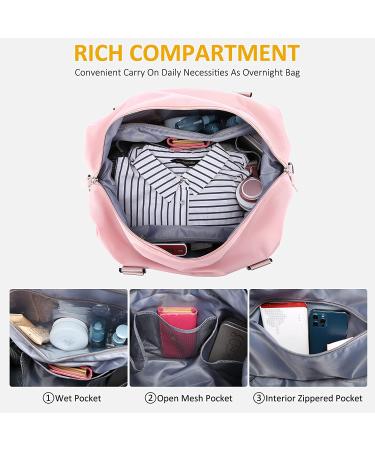 LOVEVOOK Weekender Bag for Women Cute Travel Tote Bag Gym Duffel Bag with Toiletry Bag Carry On Bag Overnight Bag with Wet Pocket Hospital Bag for Labor and Delivery Pink - Buy Online on GoSupps.com