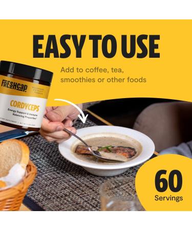 Organic Cordyceps Mushroom Extract Powder - Energy and Endurance Supplement - 60g Real Fruiting Body - No Fillers - Buy Online on GoSupps.com