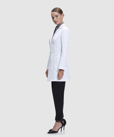 Dr. James Women's Lab Coat | Tailored Fit | Feminine Design | 33 Inch Length | White - Size 8 - Buy Online on GoSupps.com