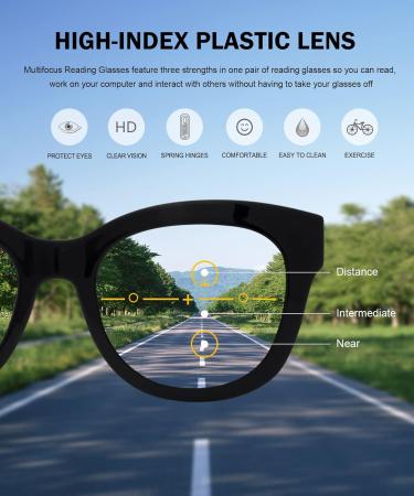 Eyekepper 4-Pack Oversized Progressive Multifocus Reading Glasses for Women | Blue Light Blocking +1.25 Trifocal Readers - International Shipping Available - Buy Online on GoSupps.com
