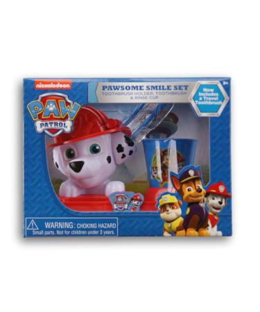 Paw Patrol Pawesome Smile Set - Toothbrush Holder, Toothbrush & Rinse Cup