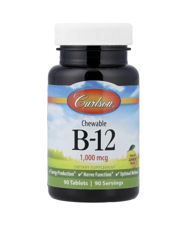 Carlson Labs B-12 1000mcg 90 Chewable Tablets(Packaging May Vary) 90 Count (Pack of 1)