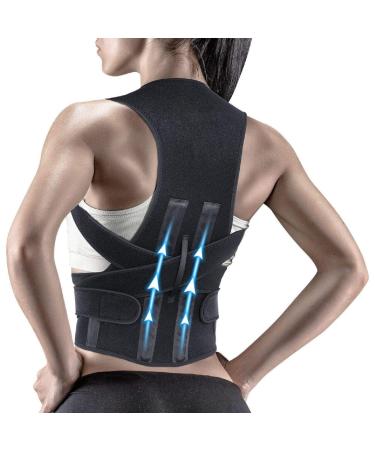 Back straightwear posture correction back women and men baking posture corrector lumbar vortex support of adjustable backstream corrector you create an upright and self -confident attitude black B02 L