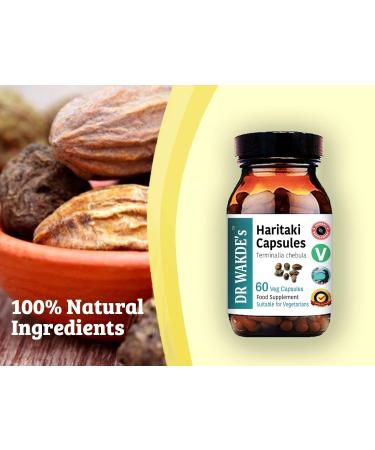 DR WAKDE S Haritaki Capsules (Terminalia chebula/Hirda) | 60 Veg Caps | Ayurvedic Supplement | Vegan | 100% Herbal | Quantity Discounts - Buy Online on GoSupps.com