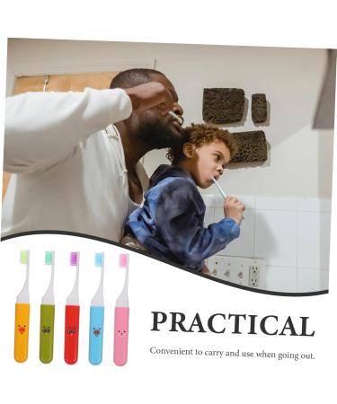 Magiclulu 5-Piece Folding Toothbrush Set for Kids | Portable & Travel-Friendly Daycare Toothbrushes - Buy Online on GoSupps.com