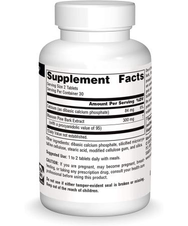 Source Naturals Pine Bark Extract 60 Tablets - Antioxidant Support & Heart Health - Buy Online on GoSupps.com