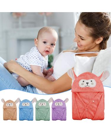 ROMASA Hooded Baby Bath Towel - Ultra Soft & Highly Absorbent Bathrobe Blanket for Toddlers - Pink, 27.5 x 55 - Buy Online on GoSupps.com