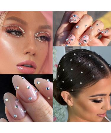 400 Pcs Self-Adhesive Crystal Face Jewels - White Rhinestone Stickers for Women, Festival Accessory, Nail Art, and DIY Crafts - Buy Online on GoSupps.com